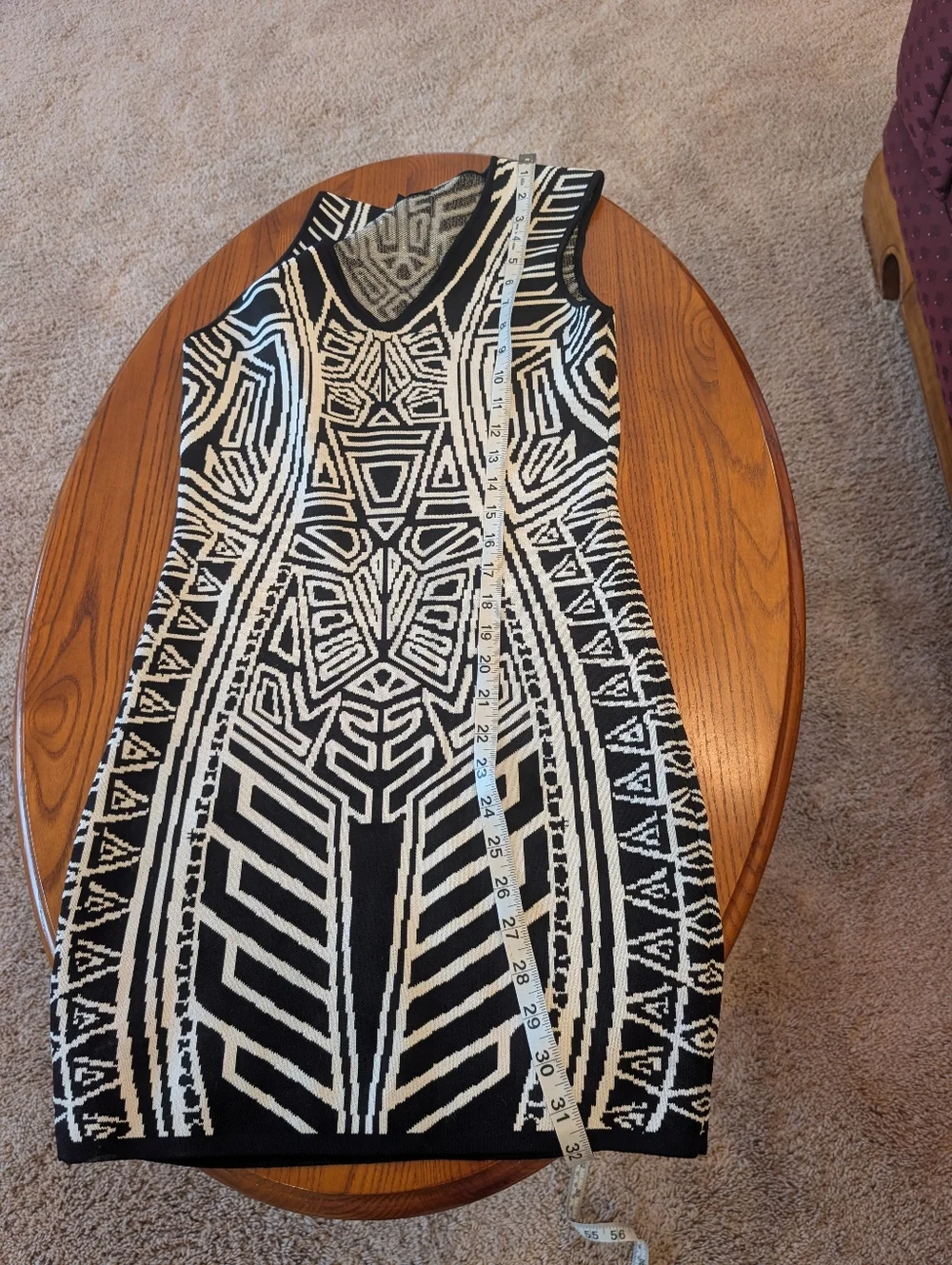 Sara Boo Black & White Geometric Knit Mini Dress, Size M - Picture 4 of 8